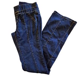 Amethyst Low-Rise Pull-On Front Seam Dark Wash Jeans Stretchy Size 3